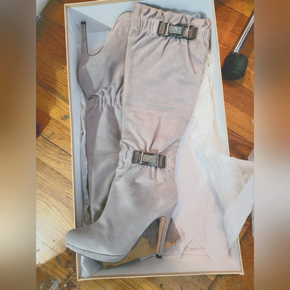 Bourne Italian made suede Over-the-knee leather Boots